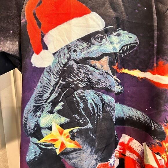 NWT -SSLR Unisex Rex Christmas Long Sleeve Shirt Black Graphic Print - Size XL - Picture 3 of 7